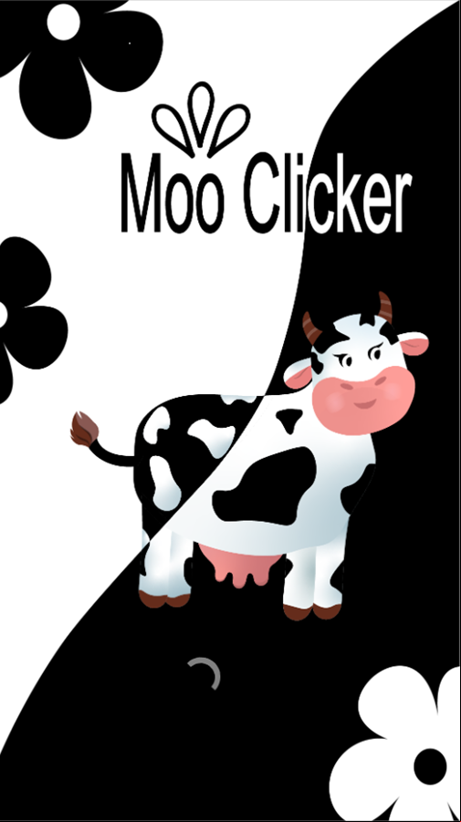 Moo Clicker Game Welcome Screen Screenshot.