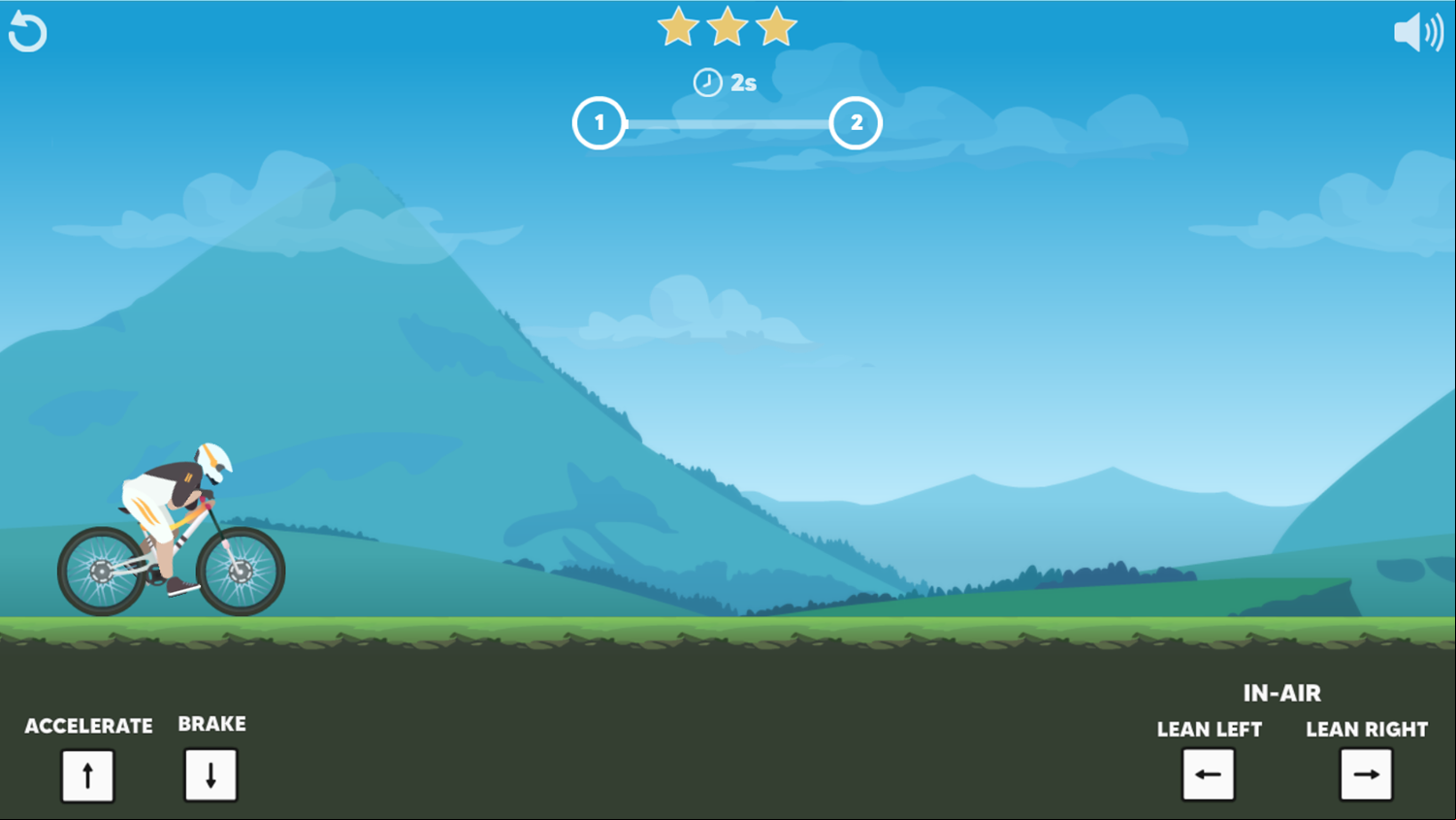 Mountain Rider Game Start Screenshot.