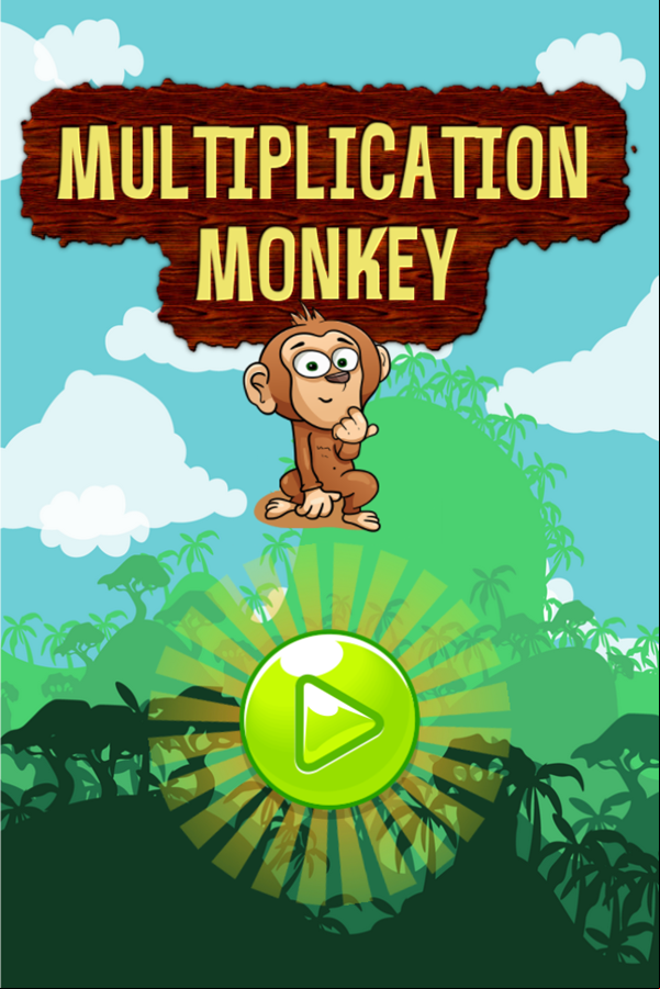 Multiplication Monkey Game Welcome Screen Screenshot.