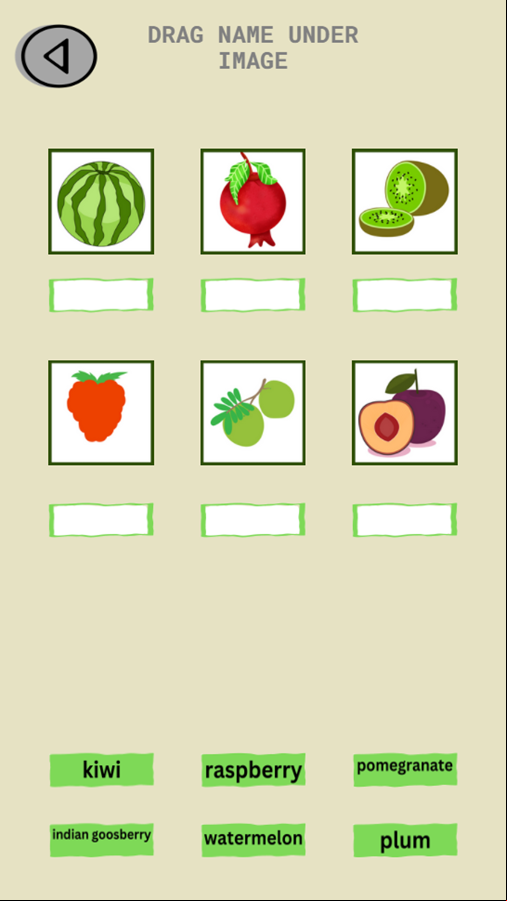 Name That Fruit Game Start Screenshot.