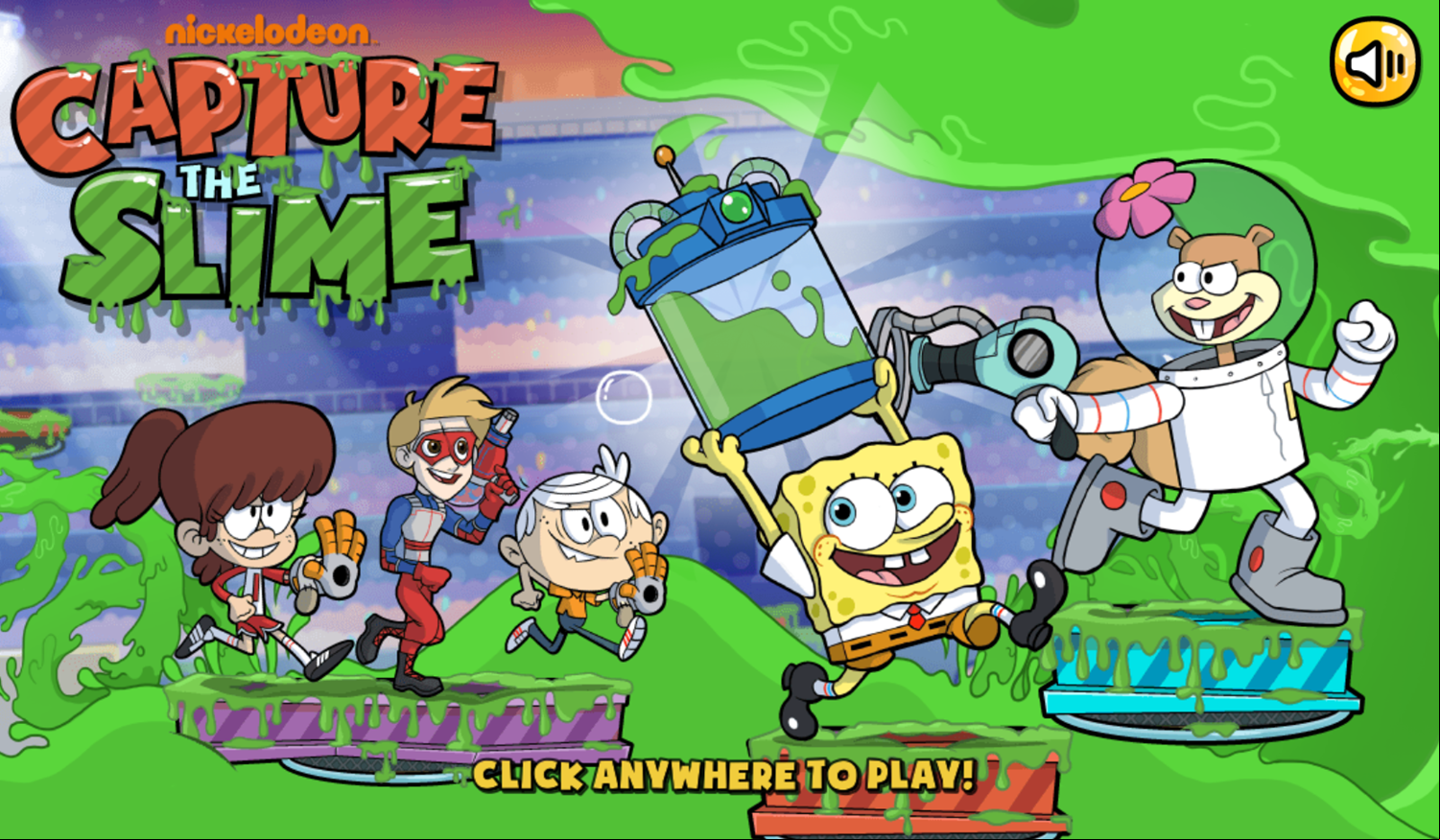 Nick Capture the Slime Game Welcome Screen Screenshot.