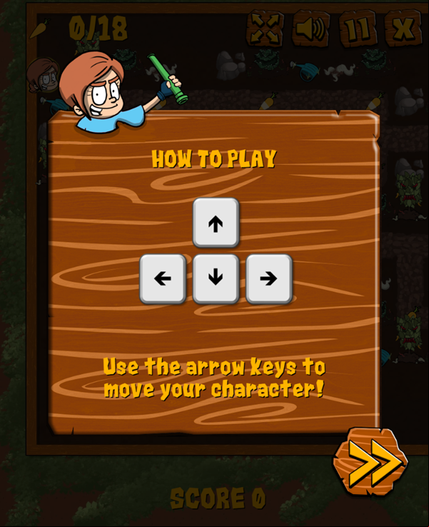 Night of the Living Veg Game How To Play Screenshot.