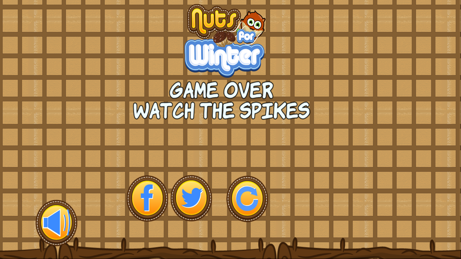 Nuts for Winter Game Over Screenshot.
