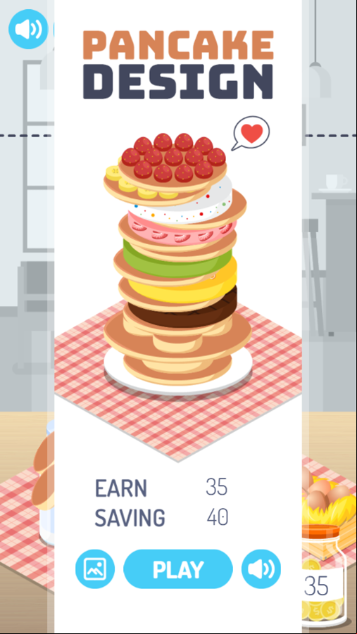 Pancake Design Game Best Score Screenshot.