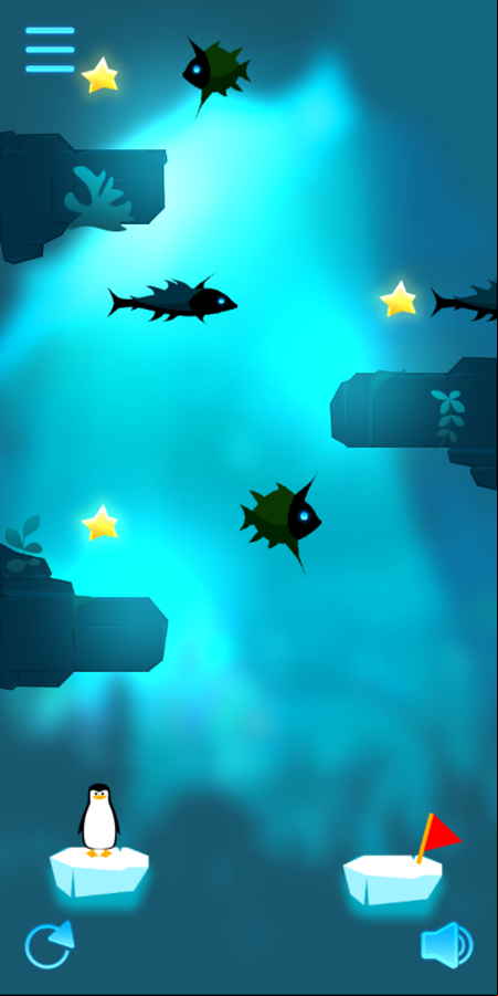 Penguin Dash Game Final Level Screenshot.