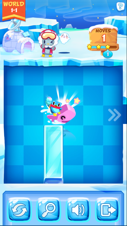 Penguin Extreme Puzzle Game Level Solution Screenshot.