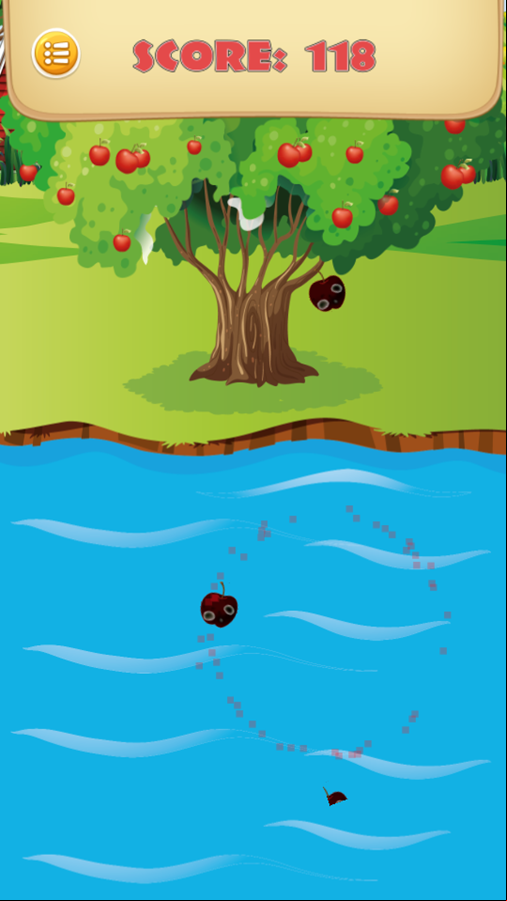 Pick Up The Apples Game Over Screenshot.