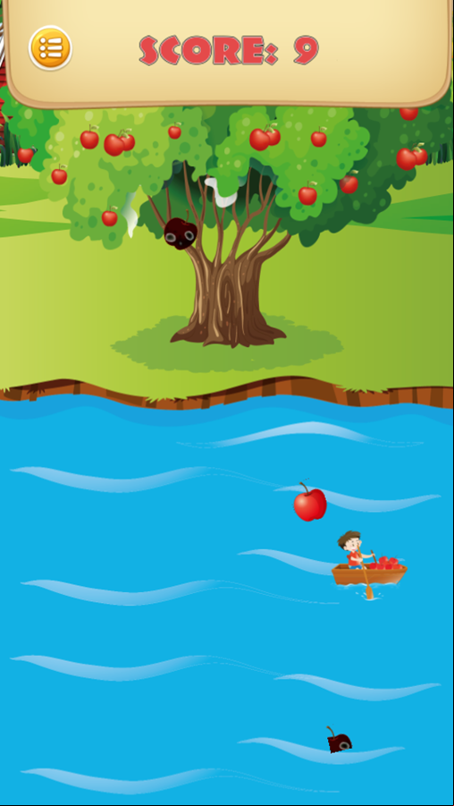 Pick Up The Apples Game Play Screenshot.