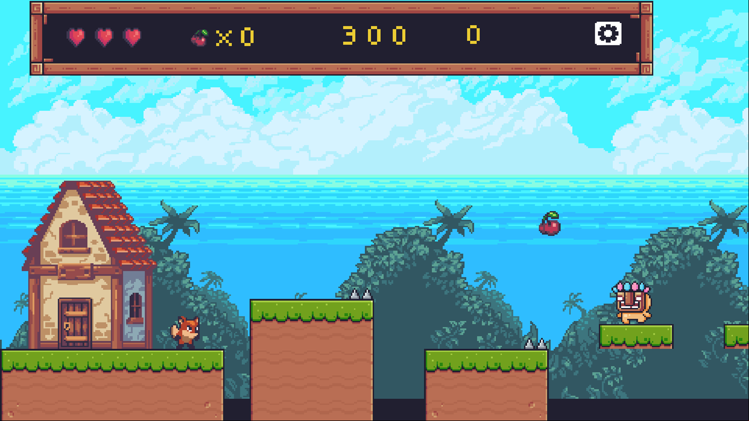 Pixel Adventure Game Level Start Screenshot.