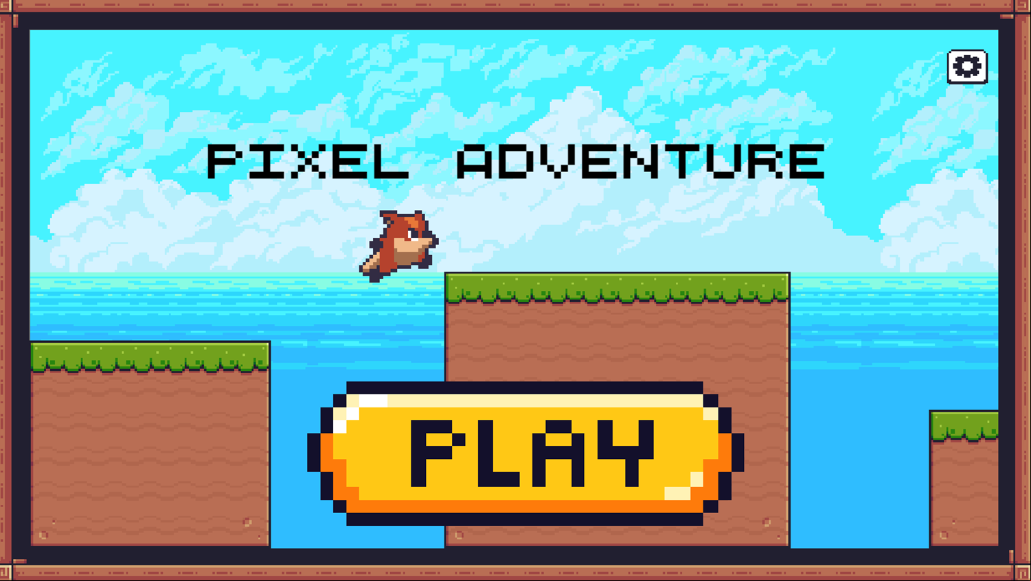 Pixel Adventure Game Welcome Screen Screenshot.