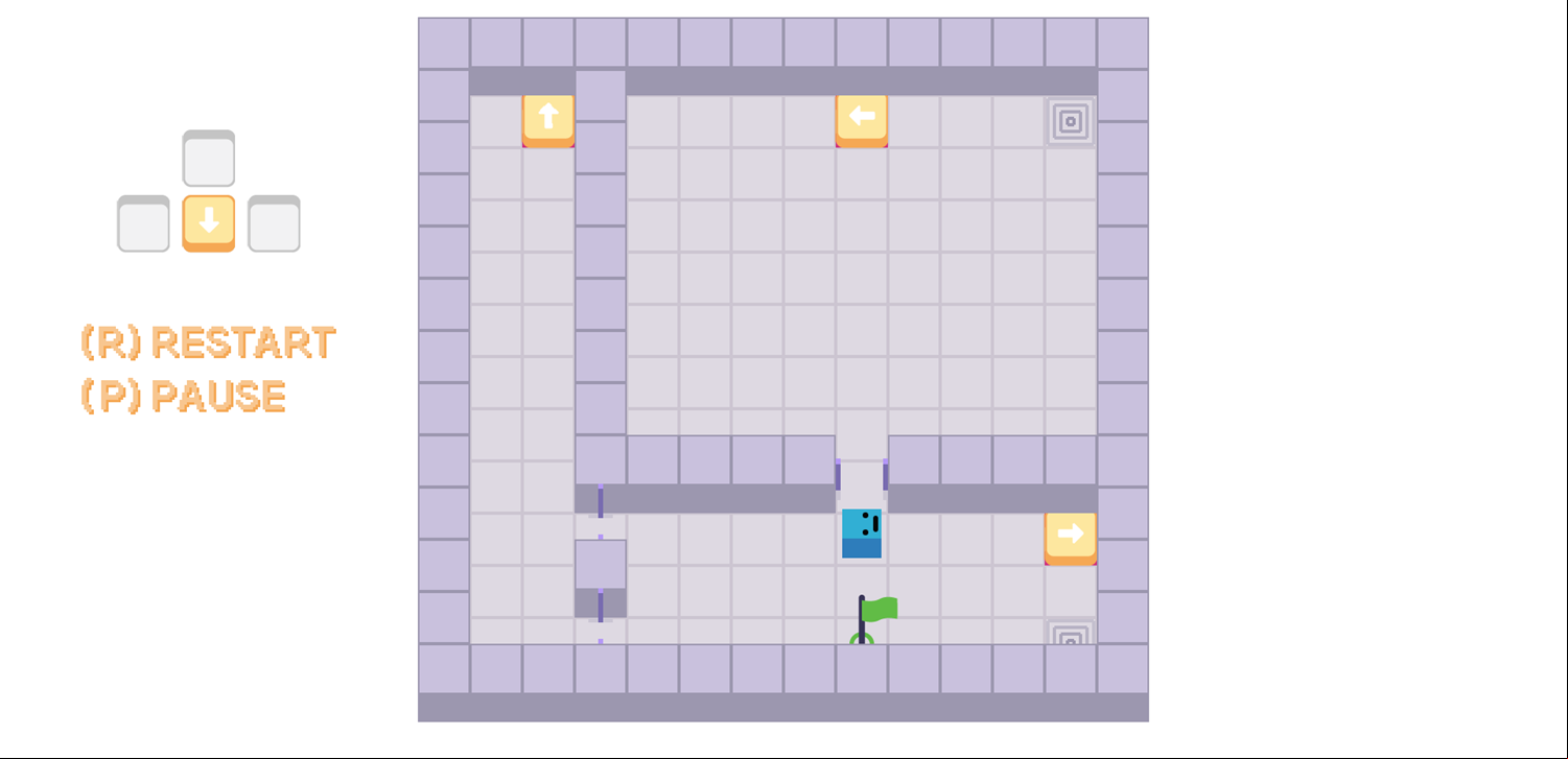 Pixie's Puzzle Box Game Level With 3 Boxes and a Warp Screenshot.