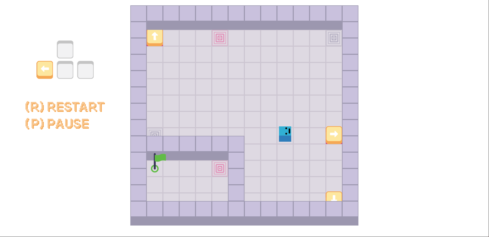 Pixie's Puzzle Box Game Tricky Level With 2 Warps and 3 Boxes Screenshot.