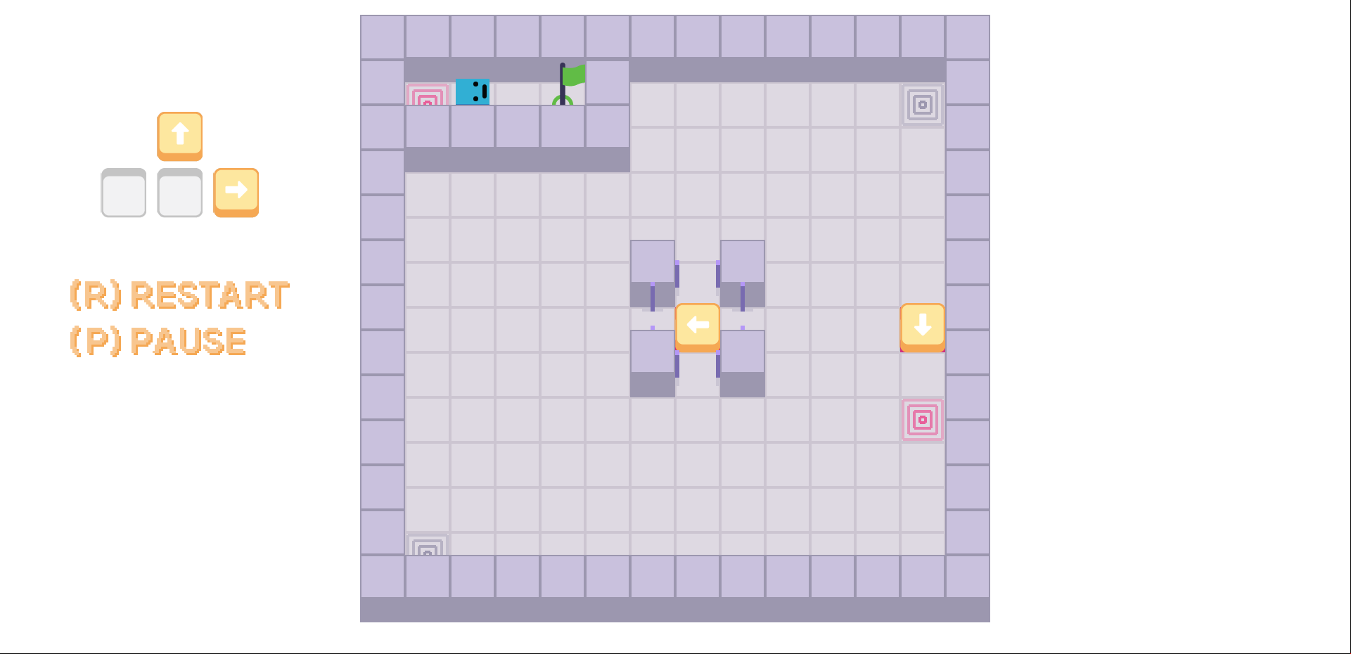 Pixie's Puzzle Box Game Level With 2 Warps and Central Gates Screenshot.