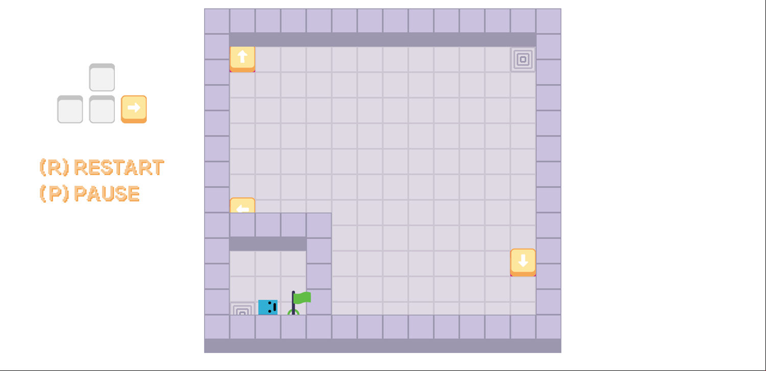 Pixie's Puzzle Box Game Level With a Warp and 3 Boxes Screenshot.