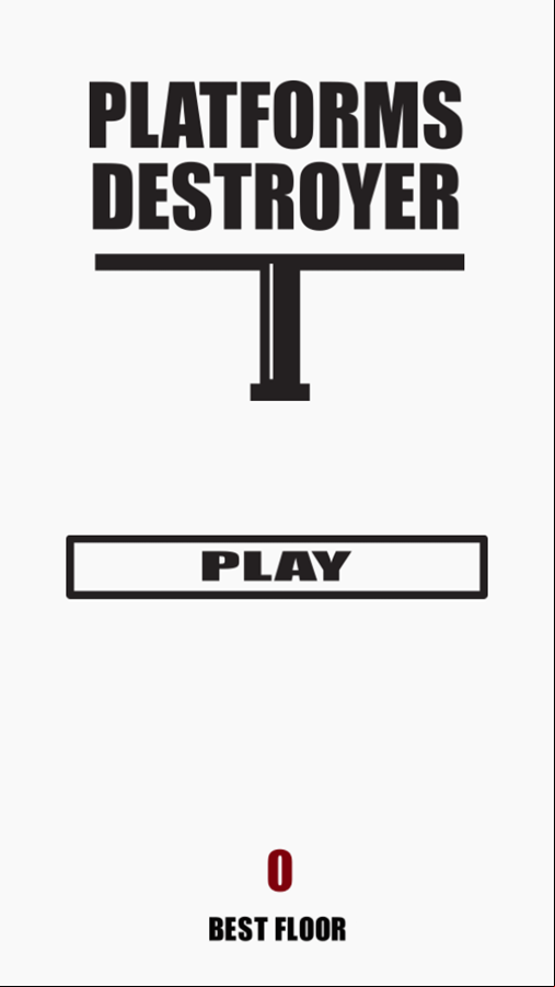 Platforms Destroyer Game Welcome Screen Screenshot.