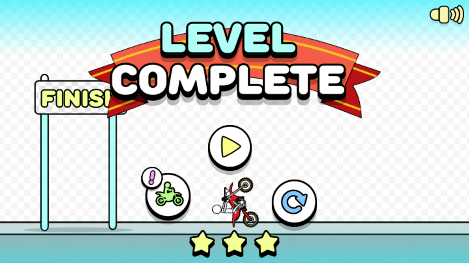 Pocket Racing Game Level Complete Screen Screenshot.