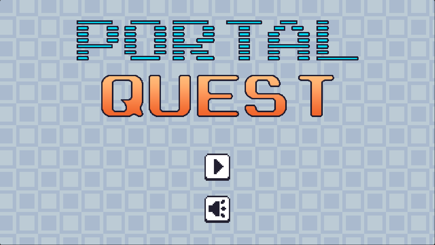 Portal Quest Game Welcome Screen Screenshot.