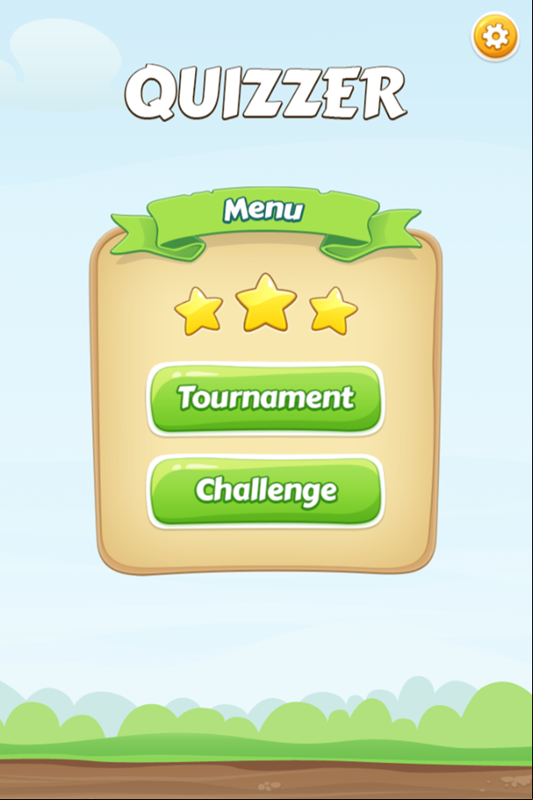 Quizzer Game Welcome Screen Screenshot.