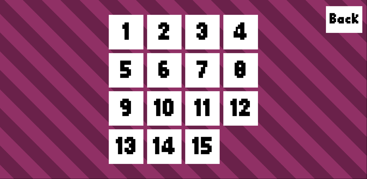 Restart Game Level Select Screen Screenshot.