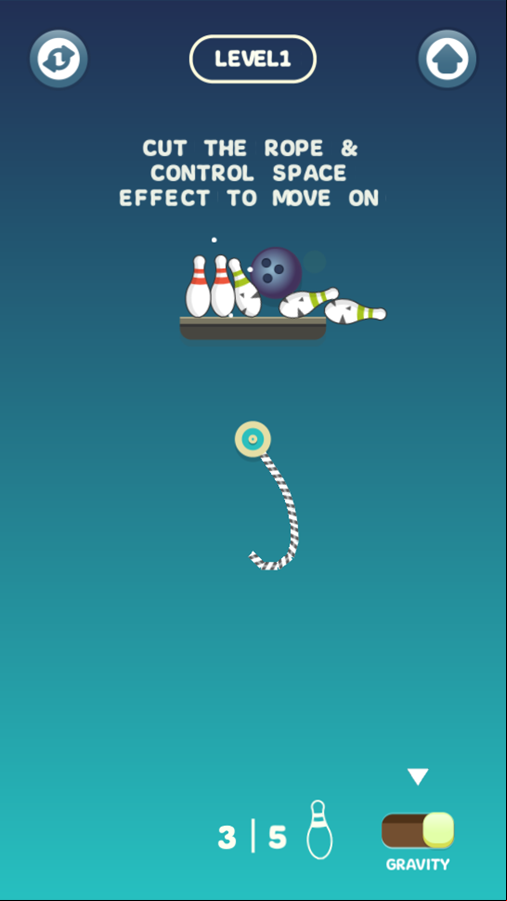 Rope Bawling 2 Game Use Gravity Screenshot.