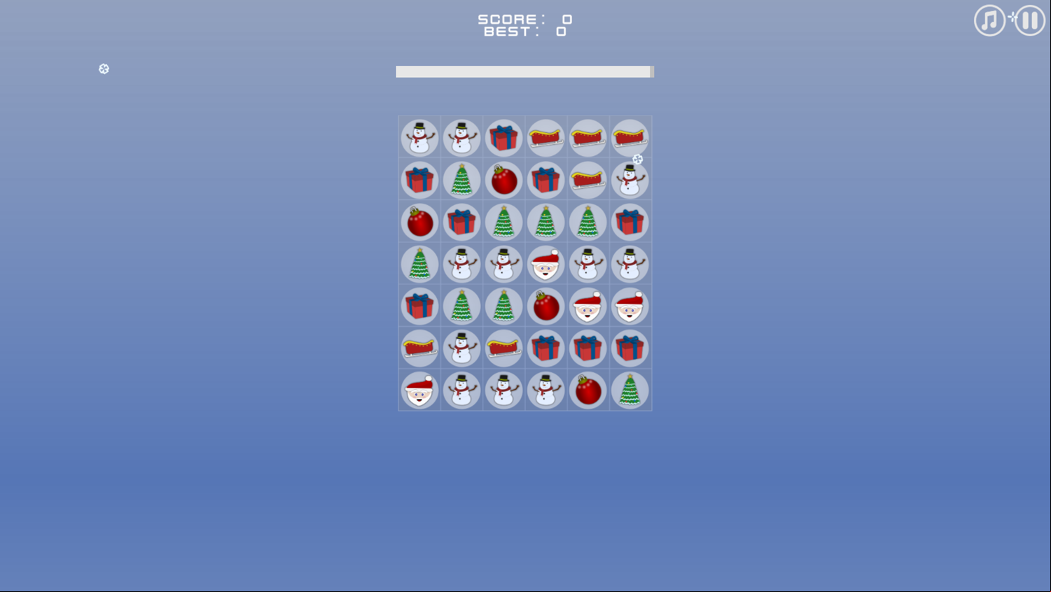 Santa Match Game Start Screenshot.
