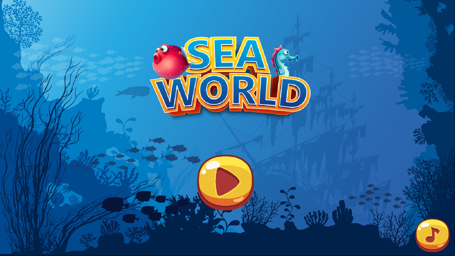 Sea World Game Welcome Screen Screenshot.