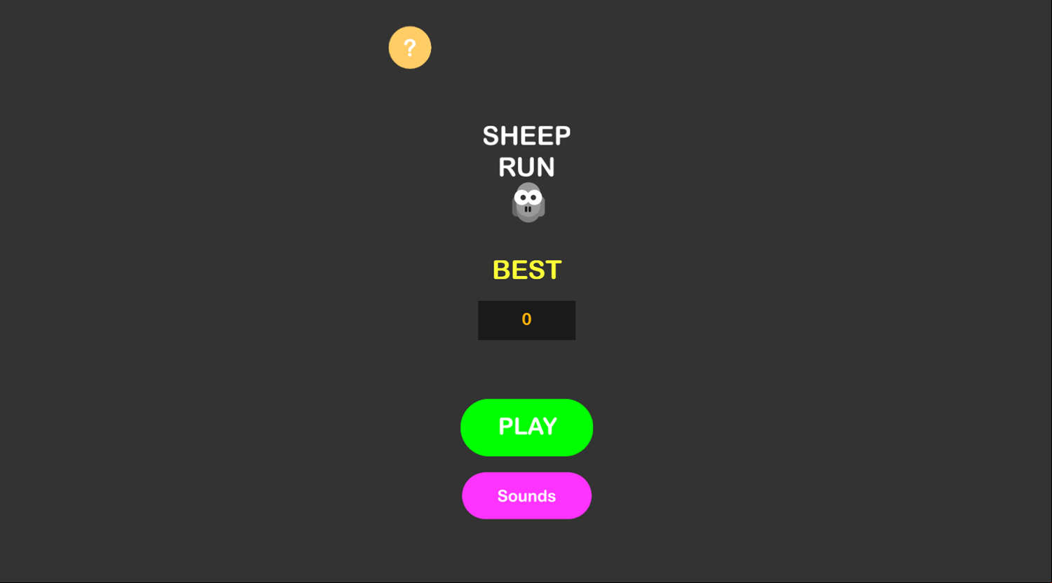 Sheep Run Game Welcome Screen Screenshot.