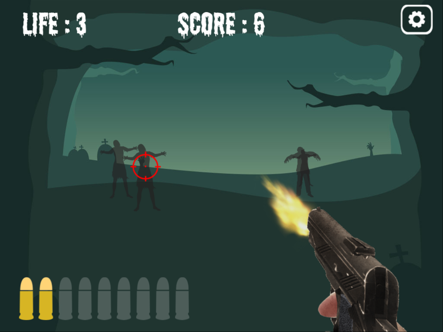 Shoot Zombies Game Play Screenshot.
