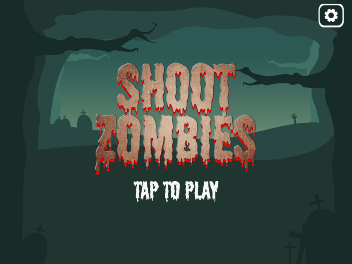 Shoot Zombies Game Welcome Screen Screenshot.