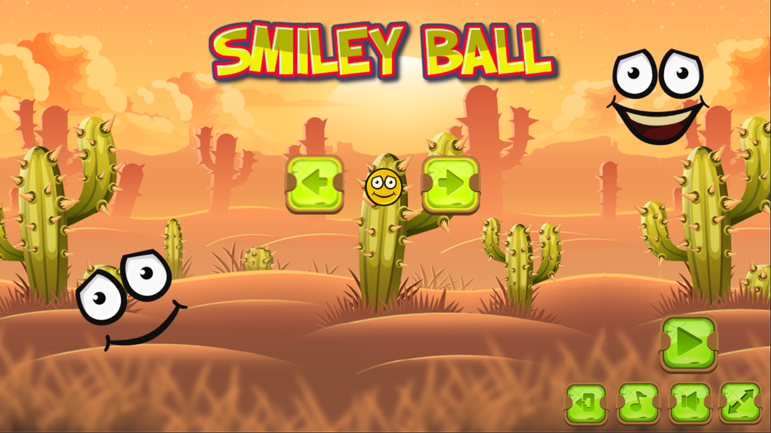 Smiley Ball Game Welcome Screen Screenshot.