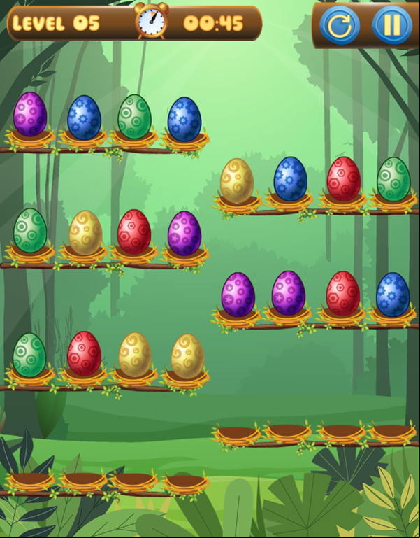 Sort Eggs Game Level Complete Screenshot.