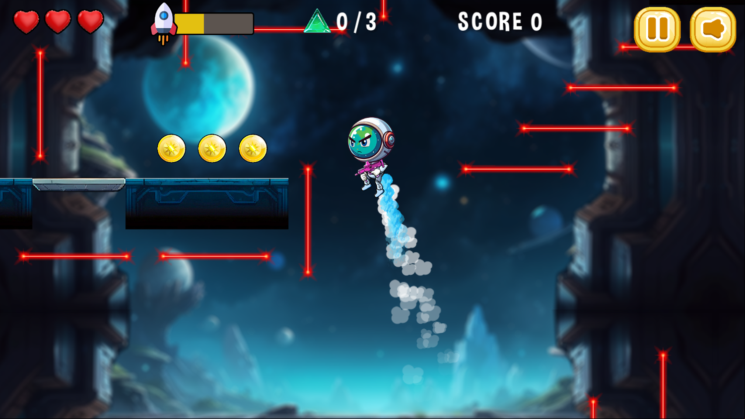 Space Patrol Game Final Level Screenshot.