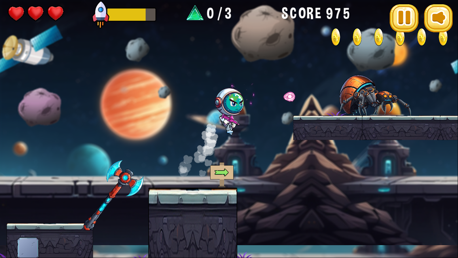 Space Patrol Game Level Play Screenshot.