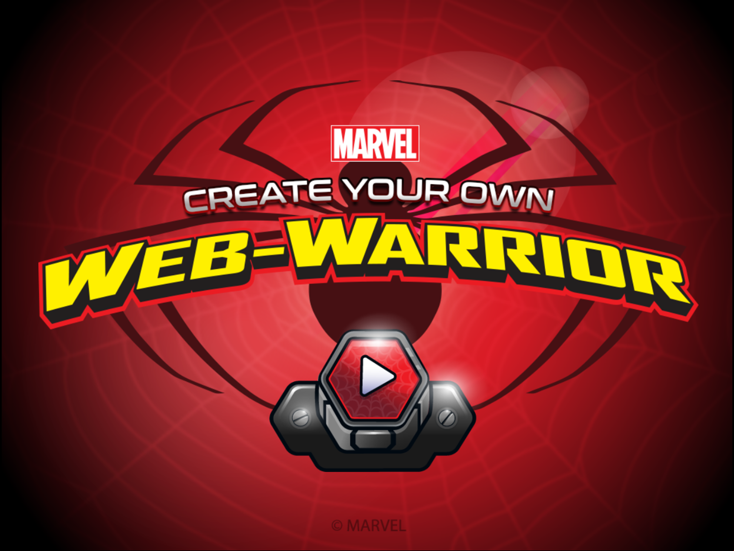 Spider-Man Create Your Own Web-Warrior Game Welcome Screen Screenshot.