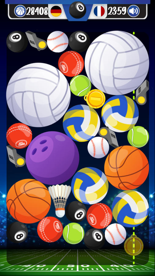 Sport Merge Game Over Screenshot.