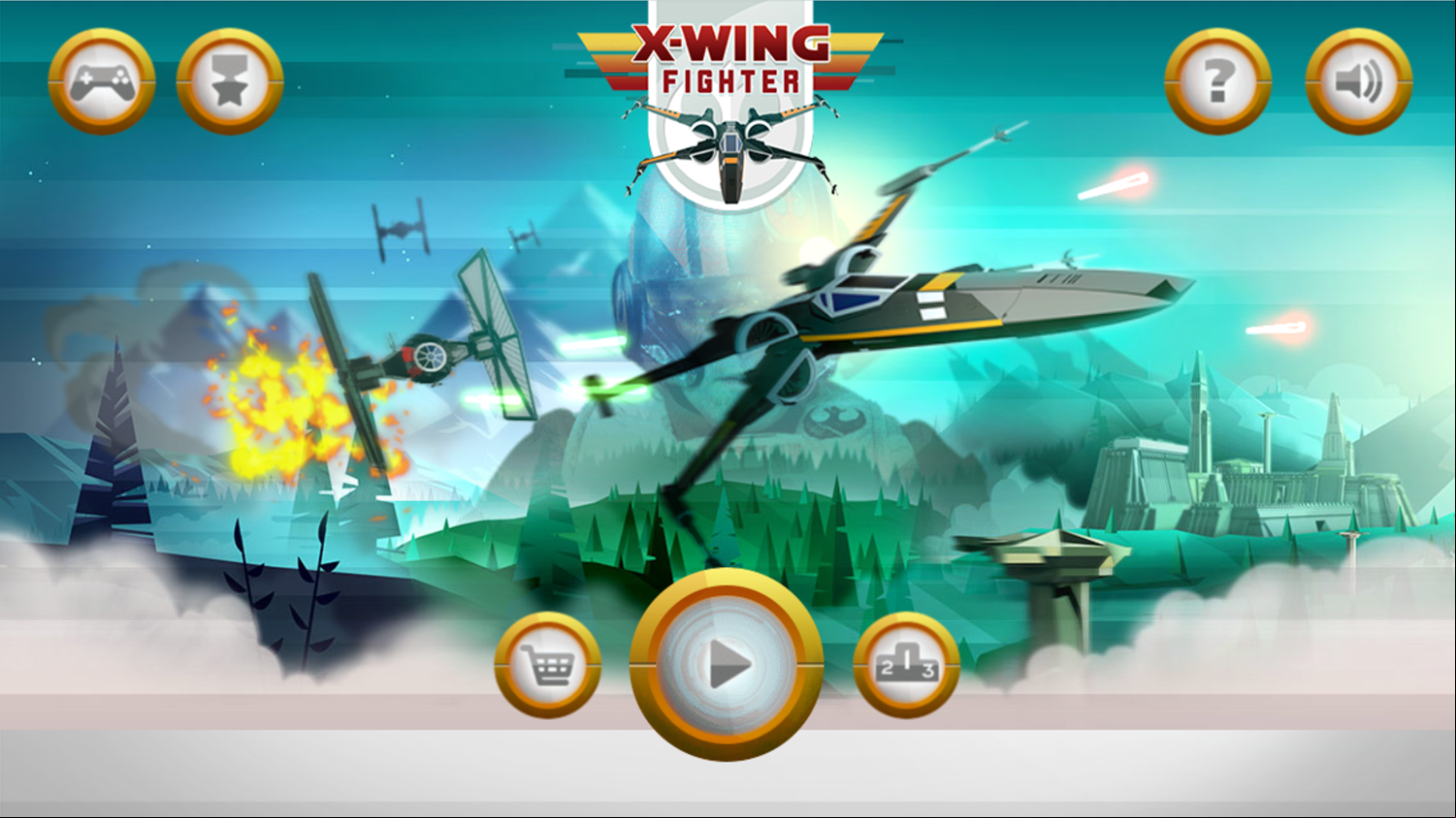 Star Wars X Wing Fighter Welcome Screen Screenshot.
