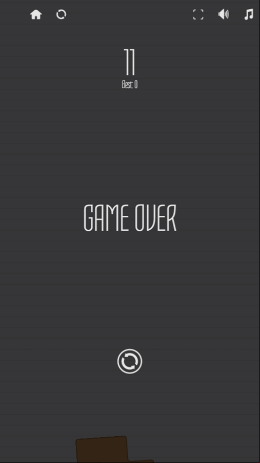 StaxFall Game Over Screenshot.
