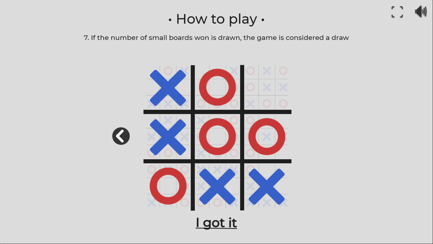 Super TTT Game Draw Condition Screenshot.