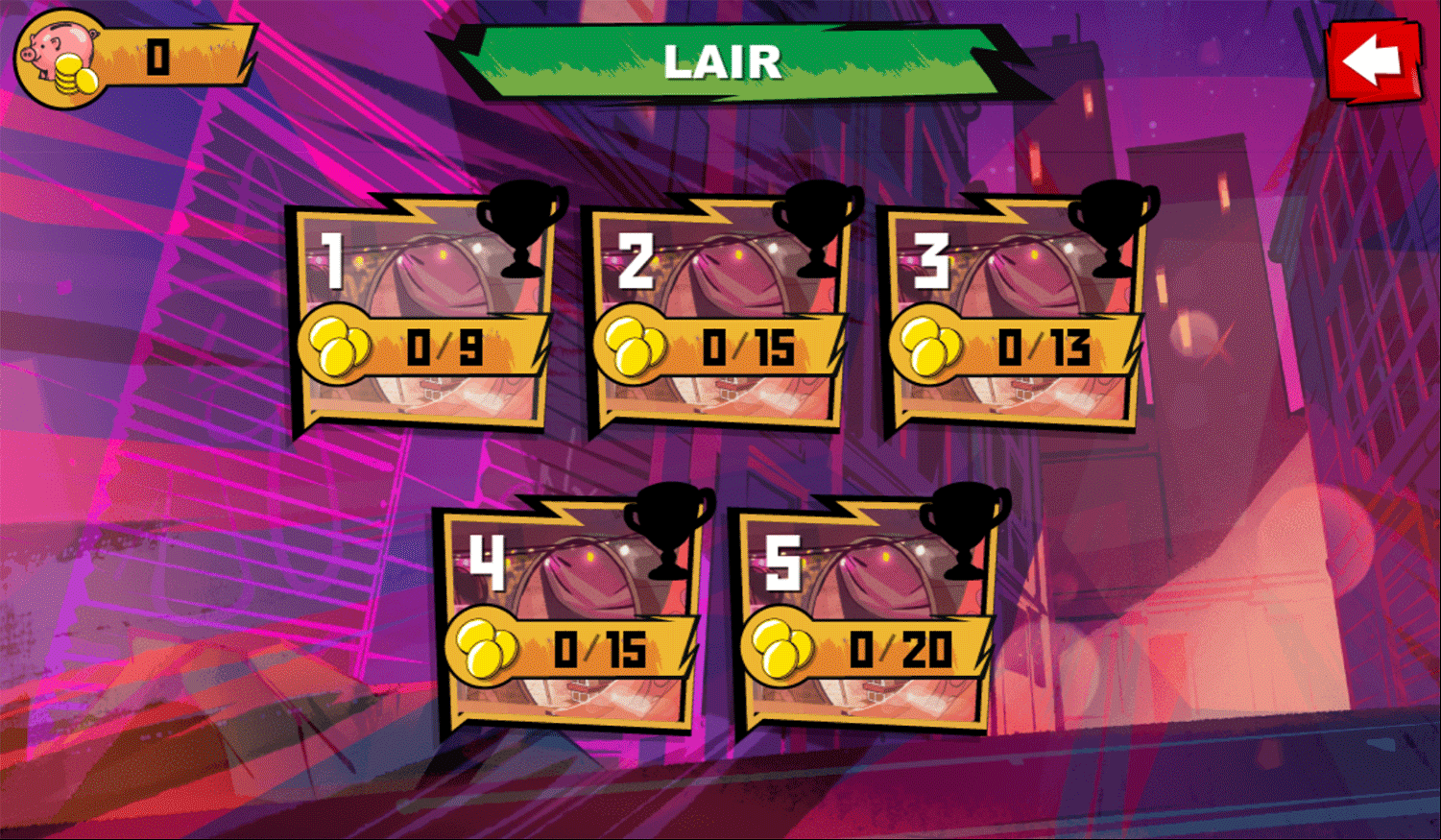 TMNT Bumper Bros Lair Select Screenshot.
