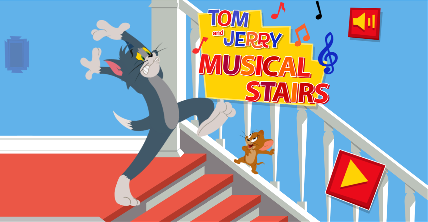 Tom and Jerry Musical Stairs Welcome Screen Screenshot.