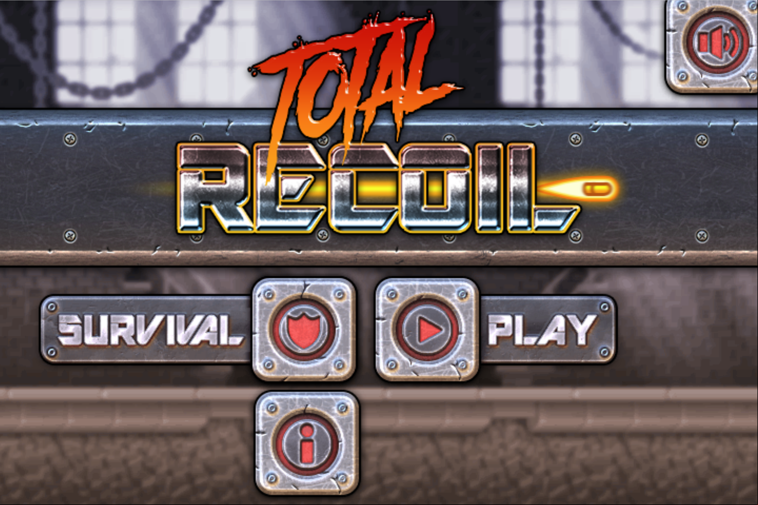 Total Recoil Game Welcome Screen Screenshot.