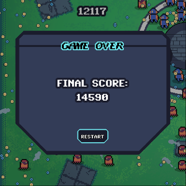Totem Storm Game Over Screenshot.