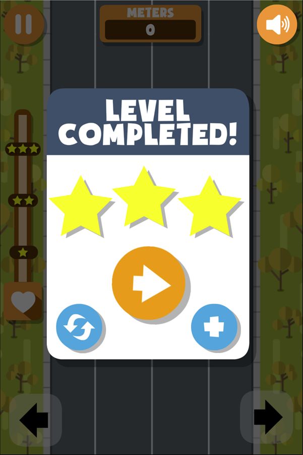 Truck Traffic Game Level Completed Screen Screenshot.