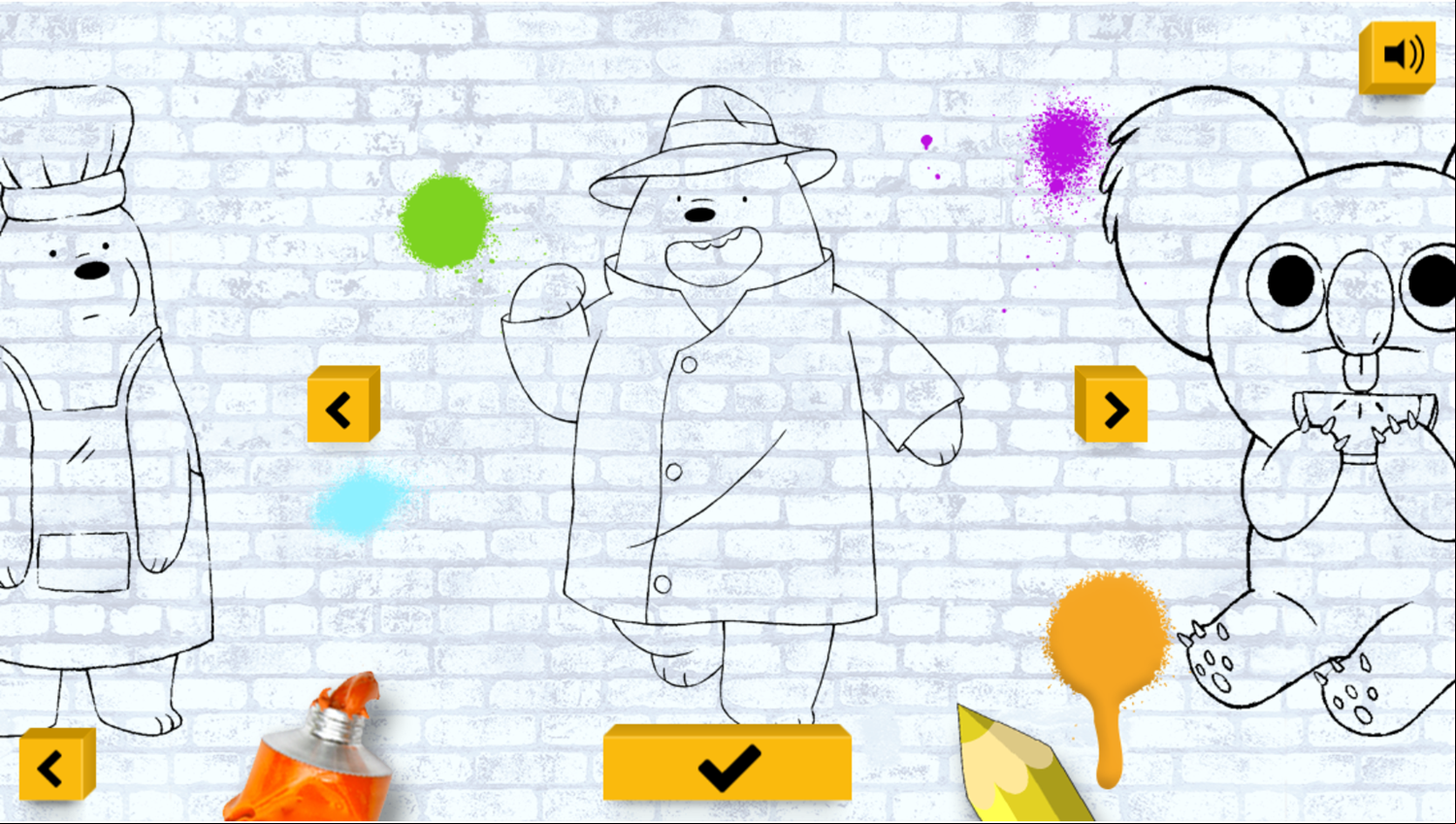 We Bare Bears Color In Game Artwork Select Screenshot.