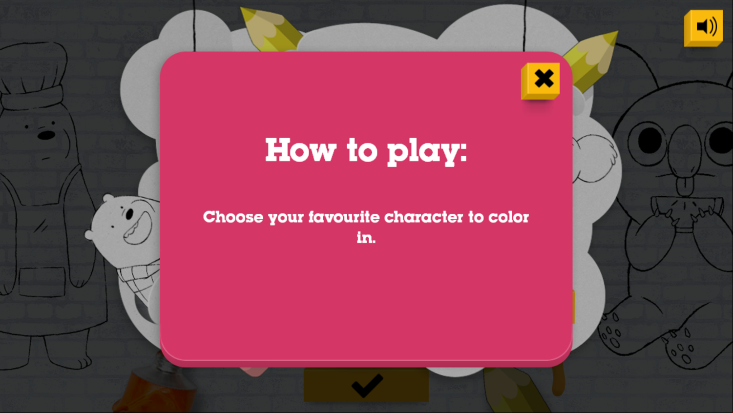 We Bare Bears Color In Game How To Play Screenshot.
