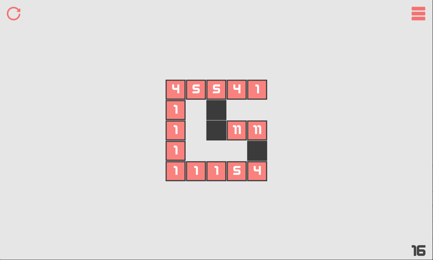 Zero Numbers Game First Move Screenshot.