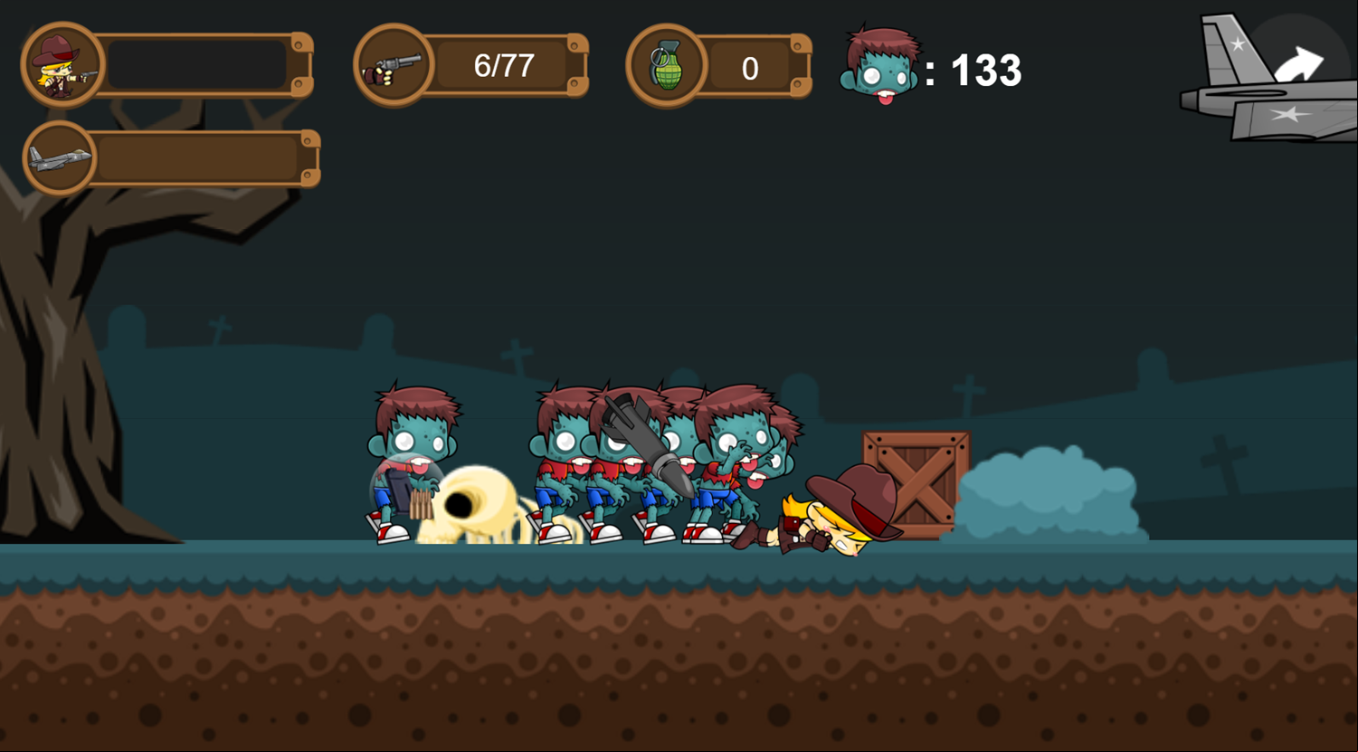 Zombie Attack Game Over Screenshot.